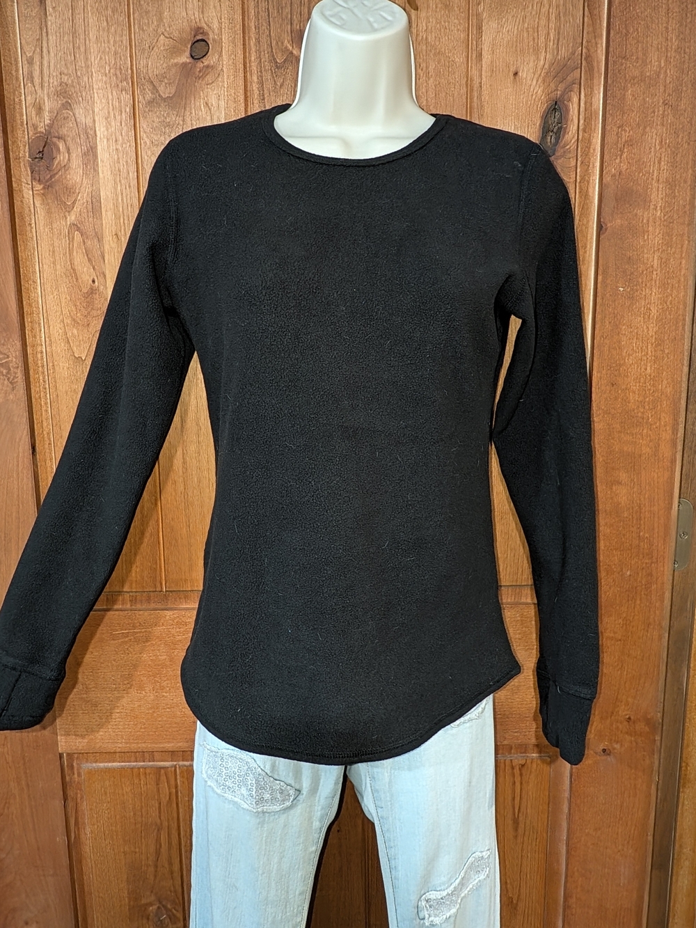 Cuddl Duds Women’s Black Crewneck Pullover Base Layer